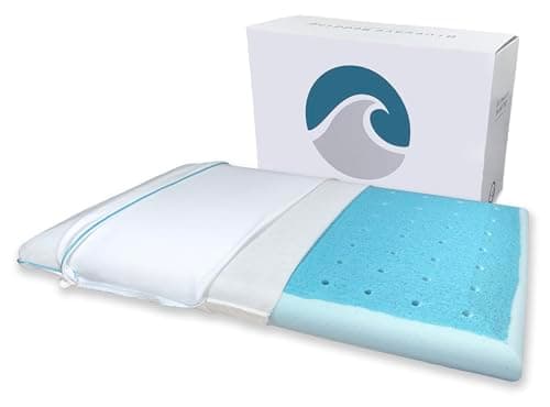Bluewave Bedding Extra Slim Max Cool CarbonBlue Gel Memory Foam Pillow (1.75")