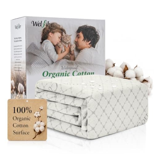 Welfibr Organic Cotton Surface Waterproof Mattress Protector (Queen)