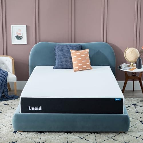 LUCID 12" Plush Bamboo Charcoal & Gel Memory Foam